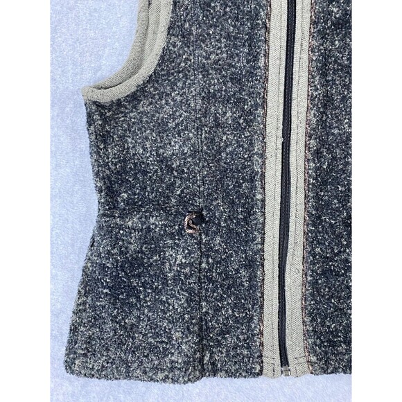 Woolrich Vest Women's Medium Gray Onyx Heather Acrylic Sherpa Mock Neck Full Zip - Picture 2 of 12